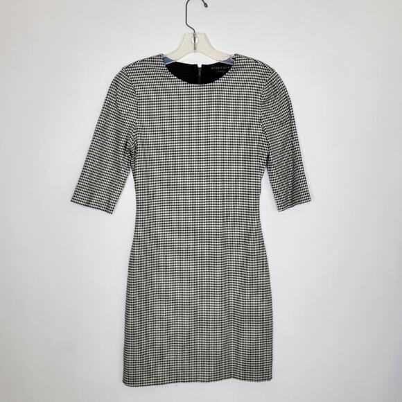 Alice + Olivia Delora Mini Dress Houndstooth Sheath Wool Graphic Women 4 - Picture 10 of 13